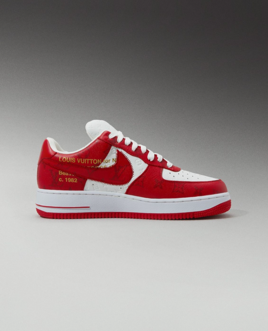 Louis Vuitton Air Force 1 Low By Virgil Abloh White Red